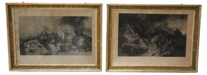 Jean Pierre Marie Jazet, Large Engravings, 19th Century, Framed, Set of 2