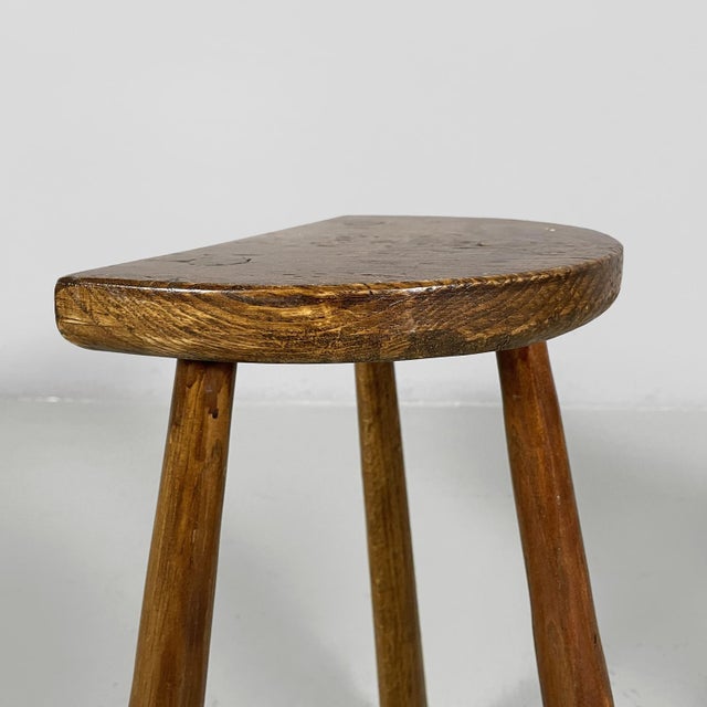 Mid-Century Modern Italian Semi-Circular Stool in Wood, 1950s For Sale - Image 6 of 10