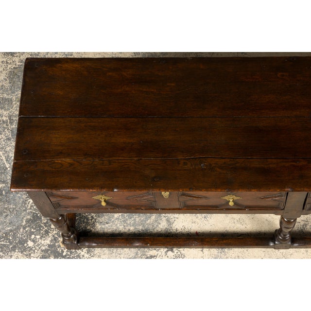 Late 18th Century English Oak Dresser Base or Server For Sale - Image 4 of 18