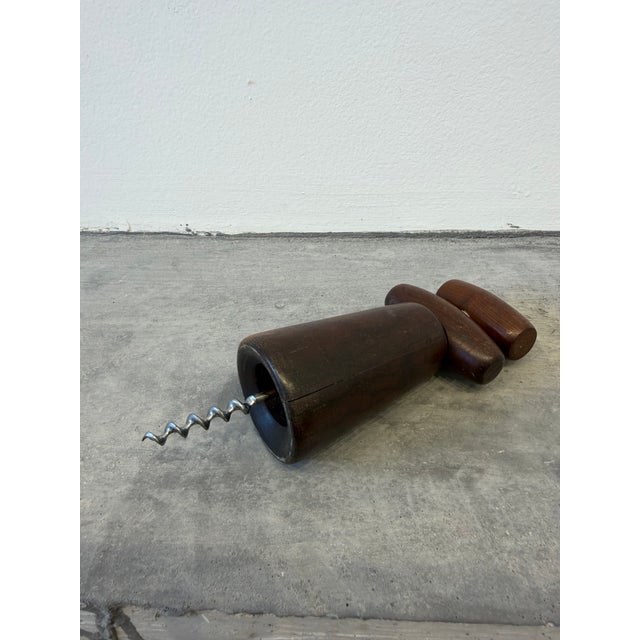 Wood Tropic-Art Brazilian Modern Jacaranda Wood Wine Bottle Opener, 1970s For Sale - Image 7 of 11