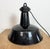 Industrial Black Enamel Factory Lamp with Cast Iron Top, 1950s For Sale - Image 16 of 18