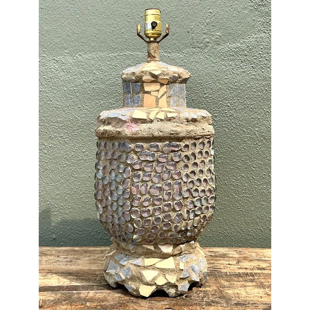 Industrial Vintage Found Object Mosaic Lamp For Sale - Image 3 of 12