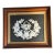 Victorian Pin Prick Flower Basket Folk Art Black Velvet Deep Well Frame For Sale