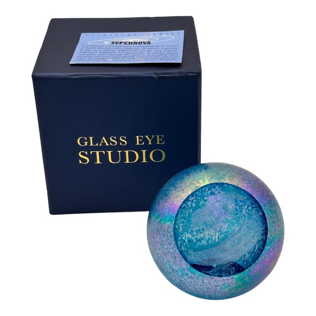 Glass Eye Studio Celestial Series Supernova Paperweight Nib Retired For Sale
