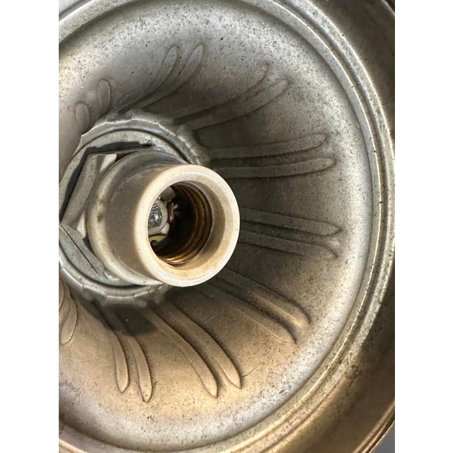 1900 Mid-Century Modern Schoolhouse Pendant Lights - a Pair For Sale - Image 10 of 12