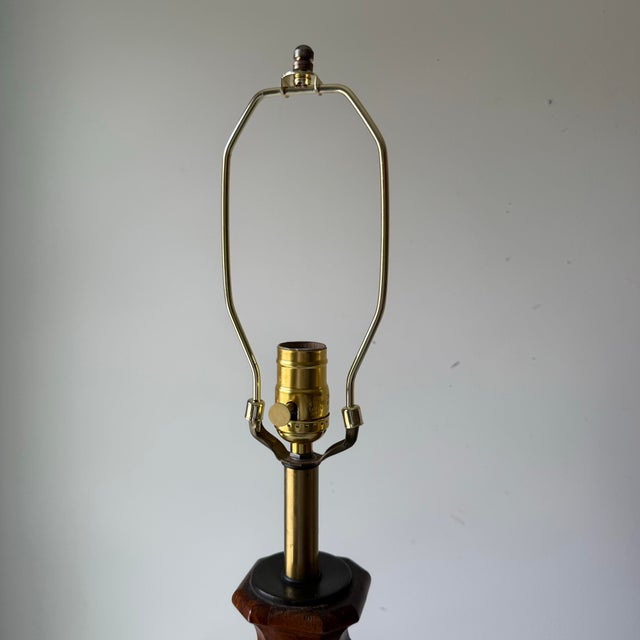 Mid 20th Century Mid 20th Century Turned Baluster Biedermeier Style Wood Table Lamp For Sale - Image 5 of 9