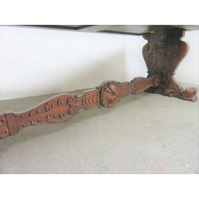 19th Century Victorian Figural Carved Walnut Console Table For Sale In Philadelphia - Image 6 of 12