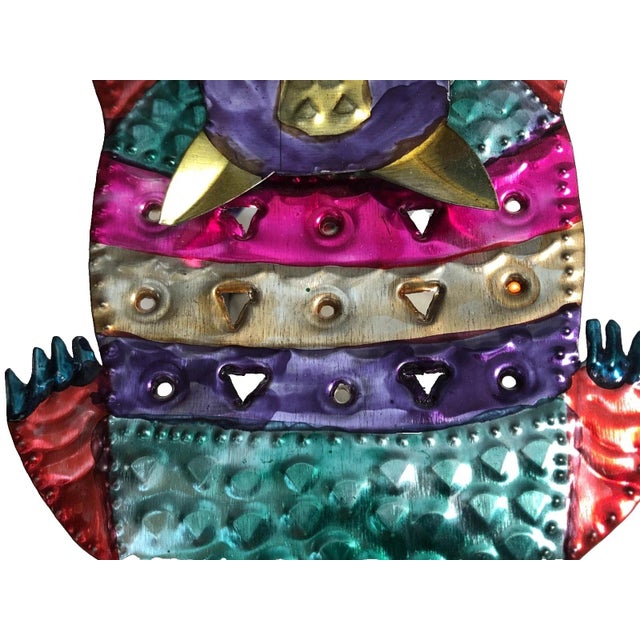 Mexican Painted Punched Tin Folk Art Armadillo Candle Holder Wall Mount Shelf Sitter For Sale In Reno/Lake Tahoe - Image 6 of 7