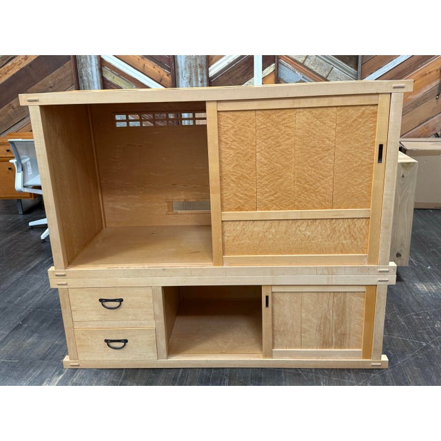 Berkeley Mills Maple Audio/Visual Tansu Cabinet For Sale - Image 4 of 12