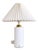 Vintage Danish White Opaline Glass Table Lamp with Brass Details, 1970s For Sale
