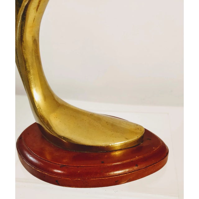 Metal Mid Century Modern Brass Parrot Bird Sculpture For Sale - Image 7 of 9