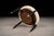 Wood Móveis Cimo Round Stool in Ebonized Wood With Metal Sabots, Brazil, 1950s — Newly Upholstered in Warm Ivory Bouclé For Sale - Image 7 of 9