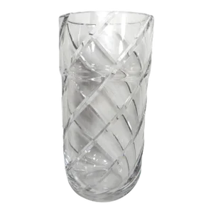 Mid-Century Heavy Cut Crystal Glass Vase