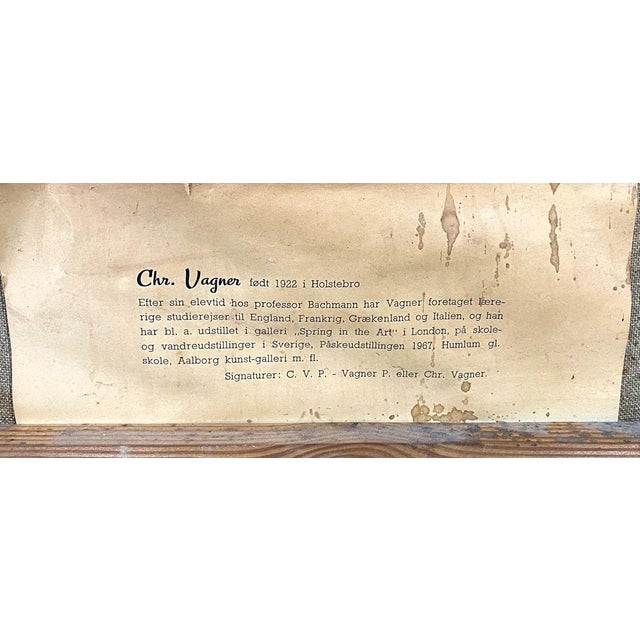 Mid 20th Century Danish Modernist Expressionist Painting Signed For Sale - Image 4 of 6