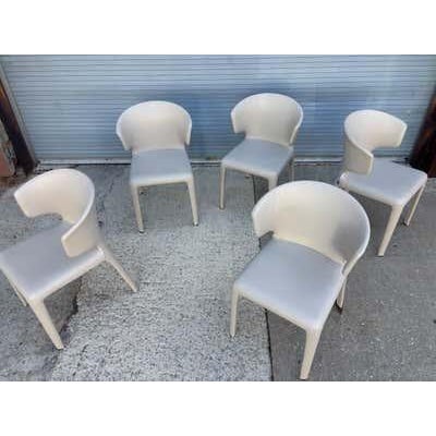 Set of 5 Cassina Hola Leather Chairs designed by Hannes Wettstein For Sale In Philadelphia - Image 6 of 12