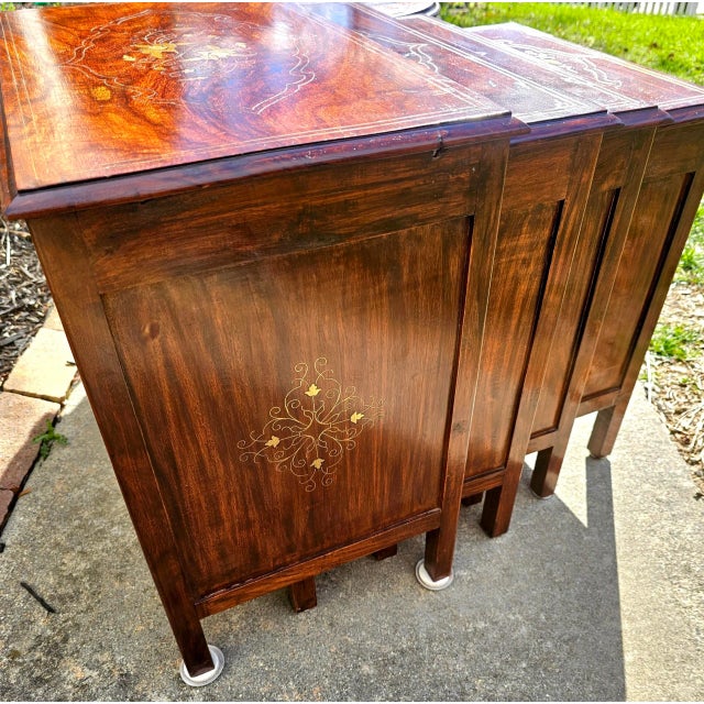 Early 20th Century Rosewood Anglo Indian Campaign Style Nesting Chest Tables For Sale In Washington DC - Image 6 of 9