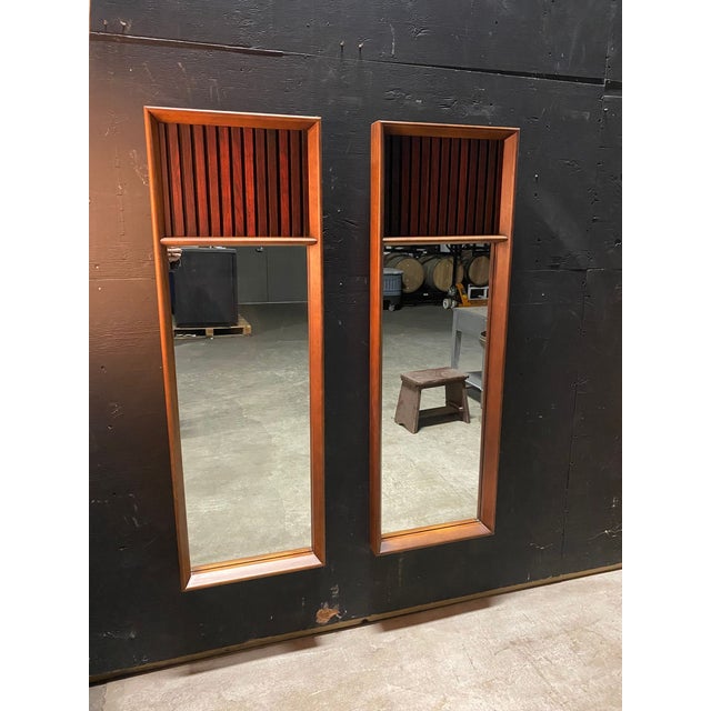 A Pair of Lane Tower Suite Mirrors Designed by Dave Parmalee 1970's For Sale - Image 11 of 12