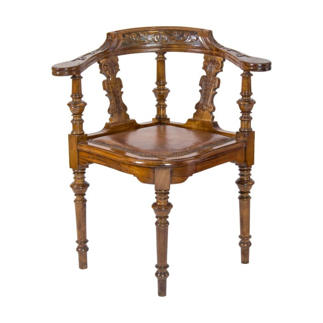 Wood Antique Wilhelminian Corner Chair in Walnut For Sale - Image 7 of 7