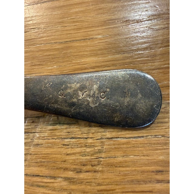 Art Deco 1940s Militaria Quarter Master Corps Flatware Large Spoon For Sale - Image 3 of 3