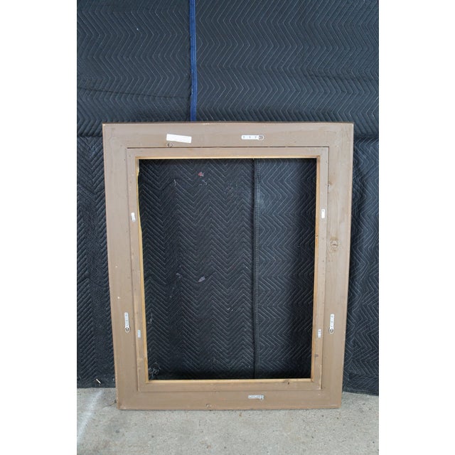 Vintage Gold Ornate Baroque Rococo Picture Art Mirror Frame Fits 30" X 40" For Sale - Image 9 of 12