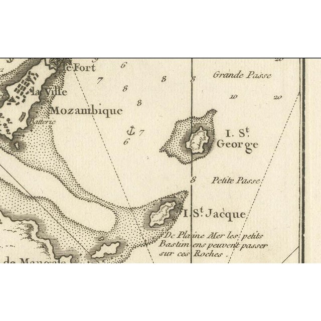 French Naval Sea Chart with Mozambique Bay by Bellin, 1765 For Sale - Image 3 of 9
