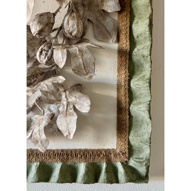 Paper Mache Framed Fig Branch Wall Hanging For Sale In West Palm - Image 6 of 10