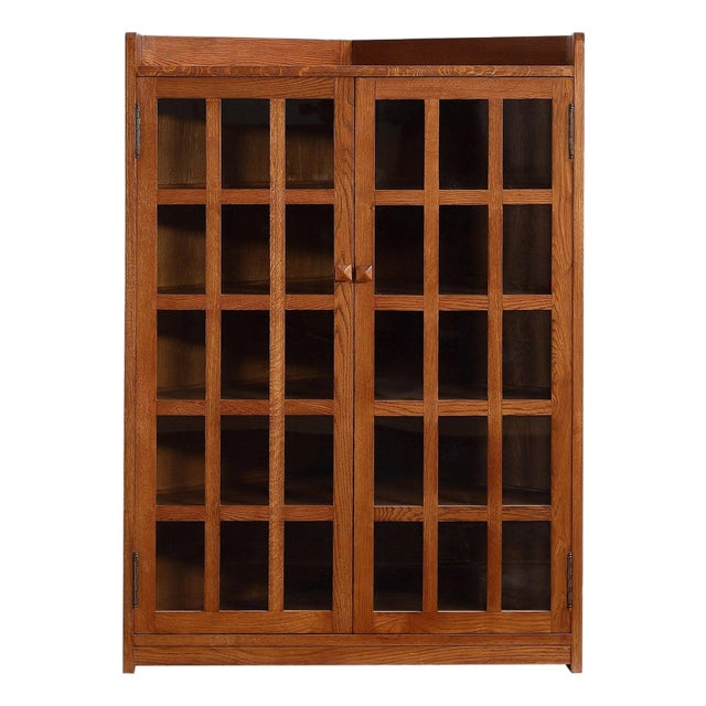 Mission Oak Corner Bookcase / Cabinet - Michael's Cherry For Sale