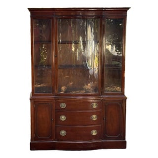 Vintage 1950’s Drexel Travis Court Mahogany China Cabinet For Sale