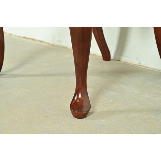 Baker Furniture Style Queen Anne Solid Cherry Wood Dining Chairs, Set of Four For Sale - Image 9 of 12