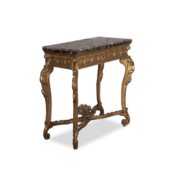 Wood Giltwood & Marble Top Pier Table, 1780s For Sale - Image 7 of 15