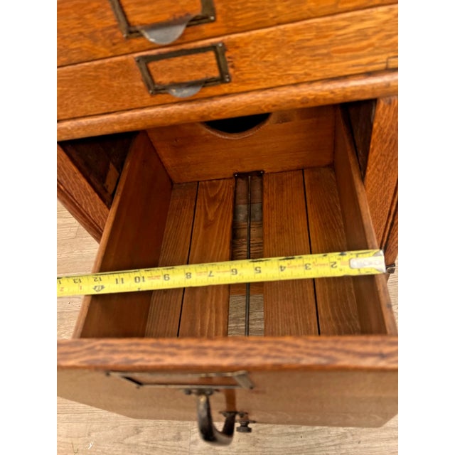 Antique Sectional Multi-Drawer Filing Cabinet Vollmer Bros. Quarter Sawn Oak For Sale - Image 16 of 18