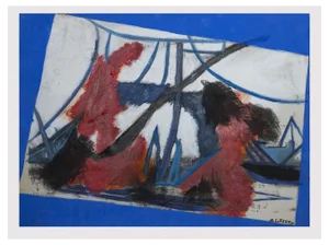 Giorgio Lo Fermo, Blue Expressionism, Original Oil on Canvas, 2008