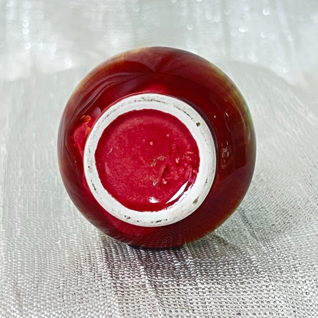 Ceramic Vintage Studio Pottery Bud Vase Pair – Mini Jewel Tone Drip Glaze & Mini Earth Tone Jug For Sale - Image 7 of 12