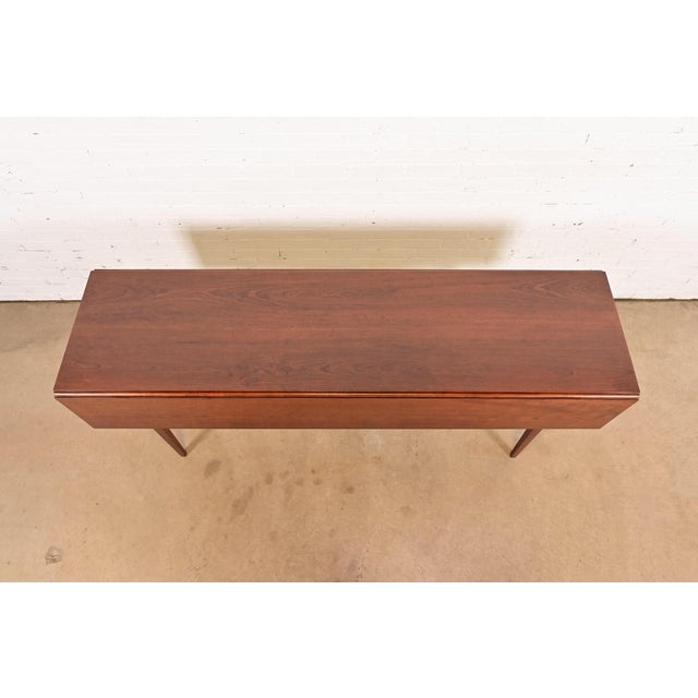 Eldred Wheeler Early American Shaker Solid Cherry Wood Drop Leaf Harvest Dining Table, Newly Refinished For Sale - Image 10 of 13