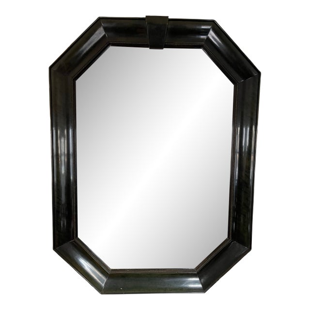 Vintage Bernhardt Lacquered Octagonal Beveled Mirror Karl Springer Style For Sale