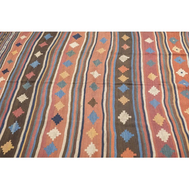 Fine Antique Persian Qashqai Kilim Rug 5'5'' X 8'2'' For Sale - Image 10 of 12