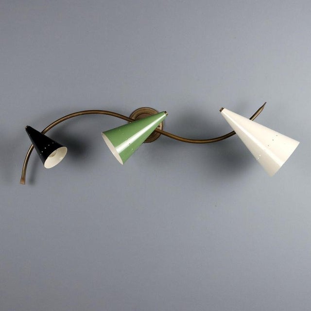 Metal Vintage 3-Light Lamp, 1960s For Sale - Image 7 of 8