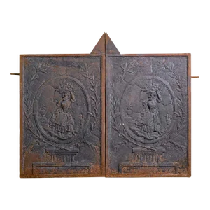 Pair of Figural Cast Iron Fireplace Inserts or Wall Art