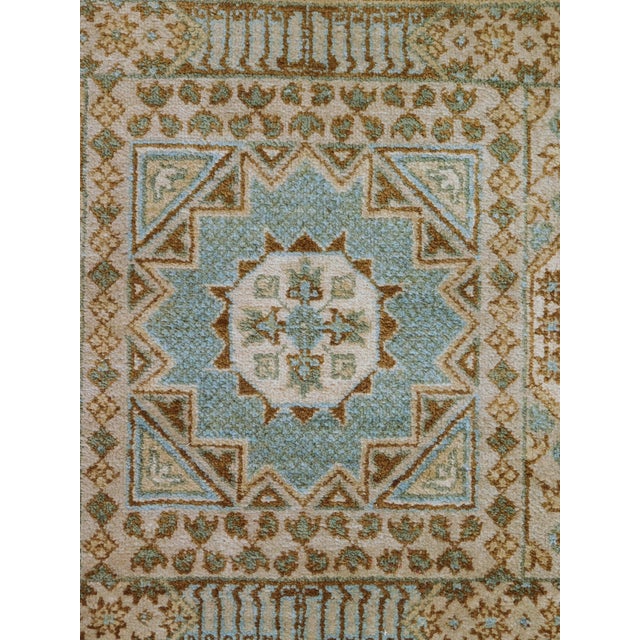 Tan Hand-Knotted Vintage Runner Rug. 3'x 12' For Sale - Image 8 of 17