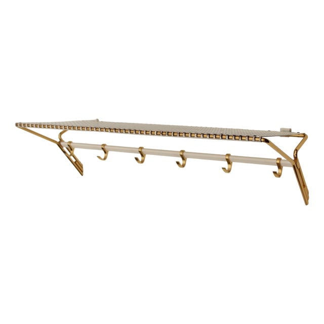 Mid-Century Wall Coat Rack in Perforated Metal, 1950s For Sale