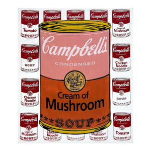 Steve Kaufman, Campbell's Cream of Mushroom (Stretched Unique Oil Painted Canvas)