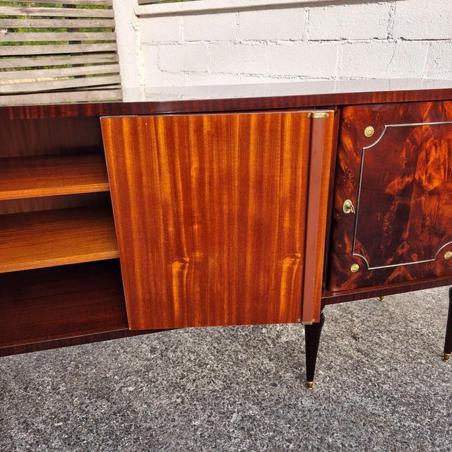 Mid-Century Modern Italian Flamed Mahogany Sideboard with Inlays, 1950s For Sale - Image 14 of 18