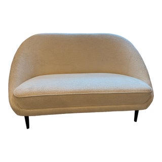 Mid 20th Century Sofa - Style of Theo Ruth Model 115 White Boucle For Sale