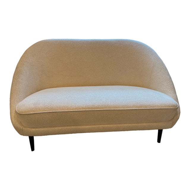 Mid 20th Century Sofa - Style of Theo Ruth Model 115 White Boucle For Sale