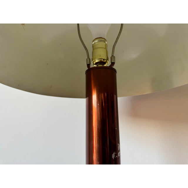 1980s Mid-Century Brown / Copper Finish Mushroom Floor Lamp For Sale - Image 5 of 12