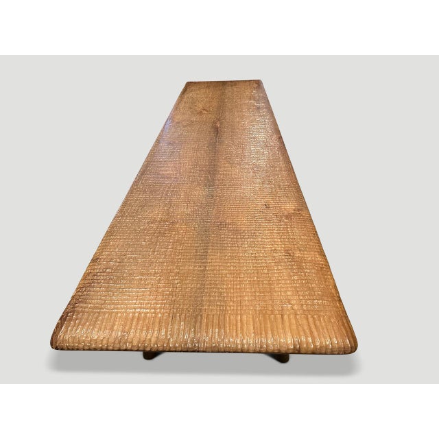 Andrianna Shamaris Impressive Hand Carved Teak Wood Dining Table or Console For Sale - Image 18 of 18