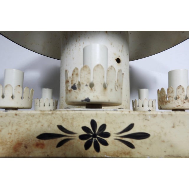 Mid-Century French Tole Metal Chandelier For Sale In Nashville - Image 6 of 11
