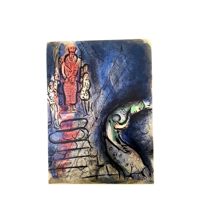 Marc chagall, original lithograh depicting an instant of the bible. Technique: original lithograph in colours (mourlot no....