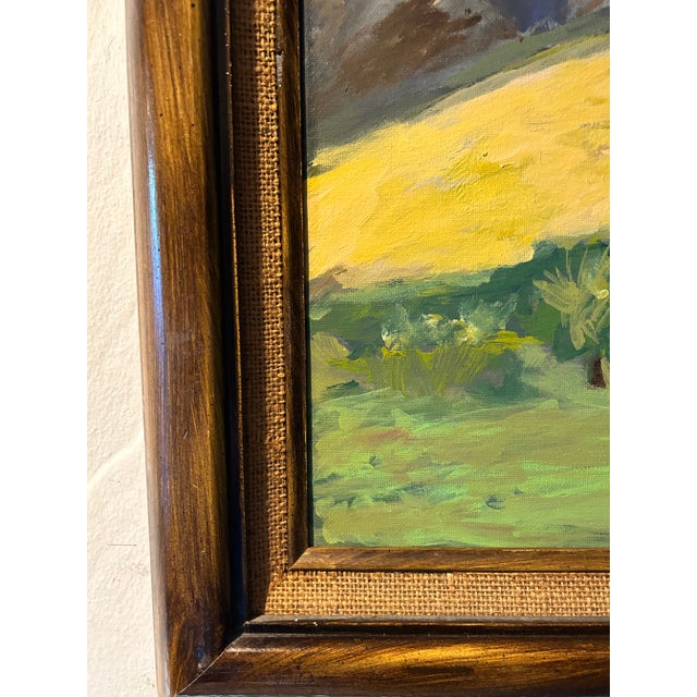 Wood Impressionistic Landscape "Palm Trees and Snow" Oil on Canvas,Framed For Sale - Image 7 of 9