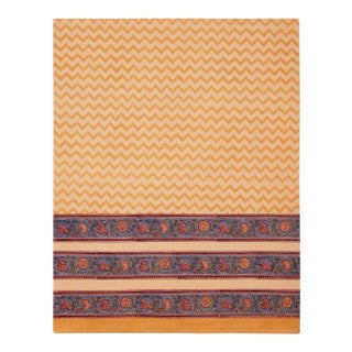 Dragonfly Chevron Flat Sheet, King - Mustard Yellow For Sale